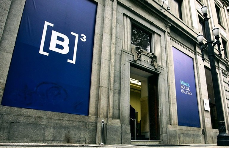 Fachada institucional da sede da B3 no centro de São Paulo